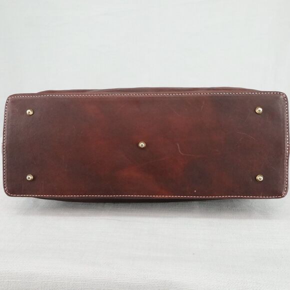 My Choice Leather Briefcase Womens Burgundy Bag Handbag Zip Lined Magnetic Italy - Picture 6 of 12